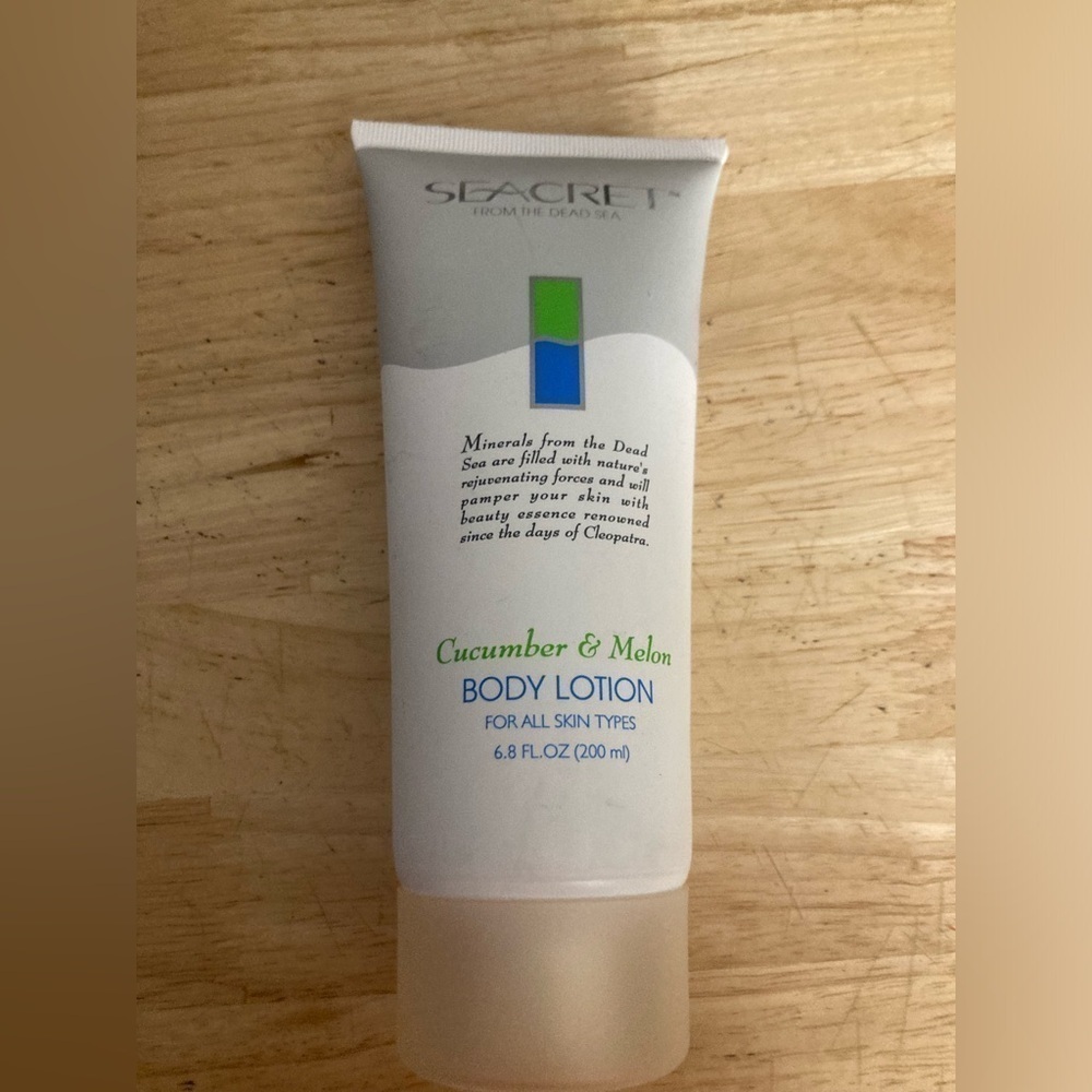 Seacret from the Dead Sea cucumber & melon body lotion. Made in Israel